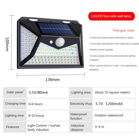 New solar garden lights induction lamp household wall lamp waterproof super bright led lamp m3330916