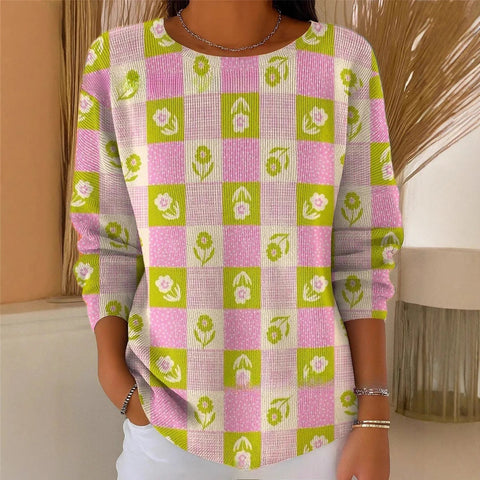 Crew Neck Casual Long Sleeve Top m302219