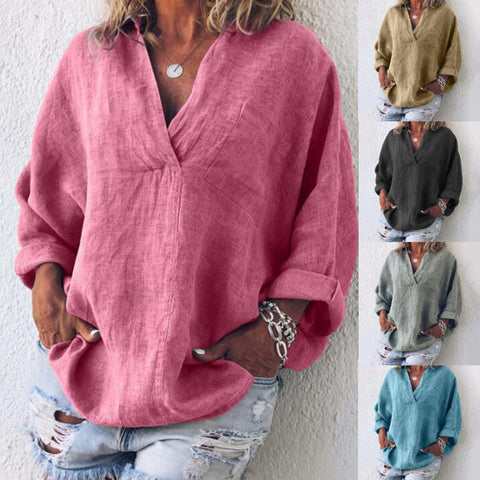 V-neck long-sleeved shirt pullover women's shirt m301324