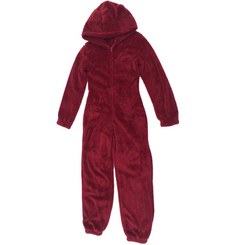 Fleece Thickened Fluffy Jumpsuit Hooded Pajamas m302166