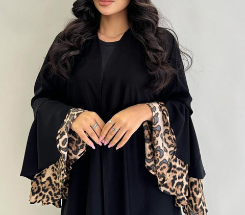 New leopard print dress robe long skirt cardigan m301185
