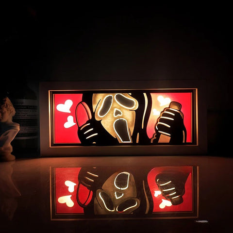 Scream Paper Carving Lamp Photo Frame