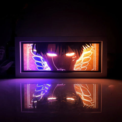 Attack on Titan Captain Levi Paper Carving Lamp Photo Frame
