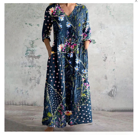 3D print summer urban casual loose dress women m301037