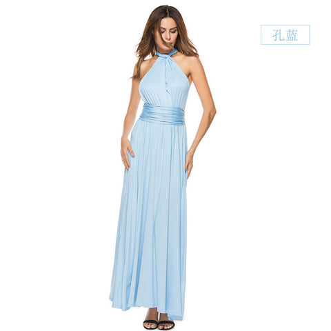 Explosive multi-wearing method multi-rope cross backless sexy bandage dress long dress dress m301601