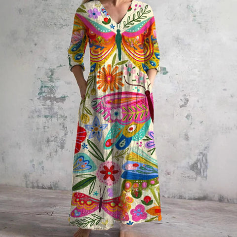 3D print summer urban casual loose dress women m301037