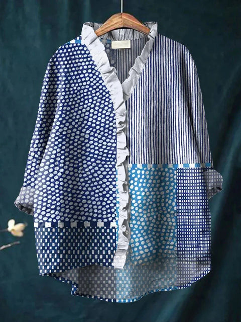 Loose printing crew neck casual large size women's T-shirt m301280