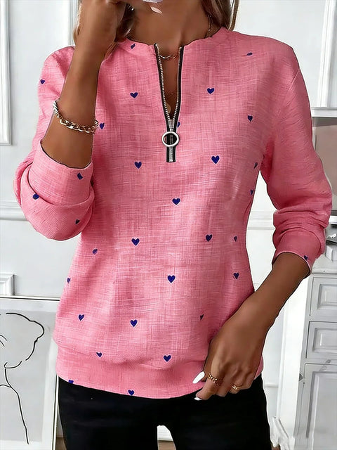 Printed shoulder sleeves long sleeves sweater m302295