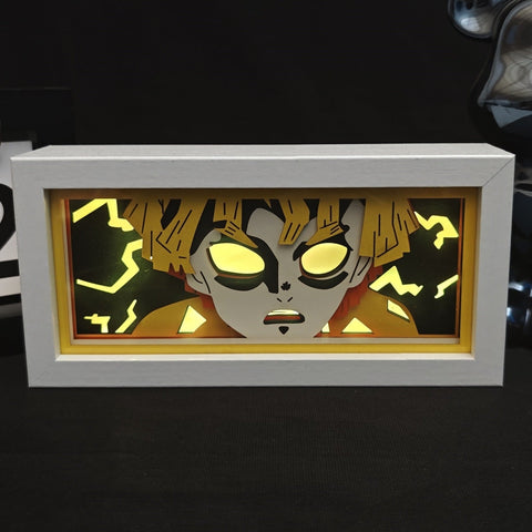 Demon Slayer Agatsuma Zenitsu Paper Carving Lamp Photo Frame