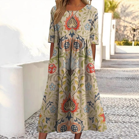 Fashion digital print big wide dress m302128