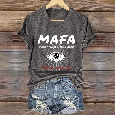 3D digital printing letter series women's V-neck short-sleeved T-shirt m301557