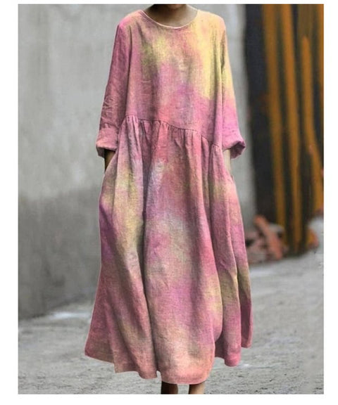 3D printed casual loose dress women m301278