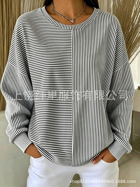 Printed Loose Casual Fashion Crew Neck Long Sleeve Women's Clothing FF303274