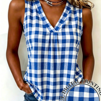 Casual plaid sleeveless vest small suspender m302807