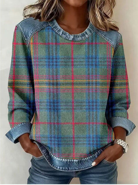 Ethnic style retro round neck women's sweater m302289