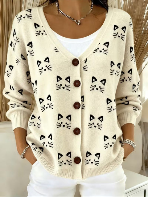 Cardigan à capuche tricoté boutonné veste automne et hiver nouveau m303072