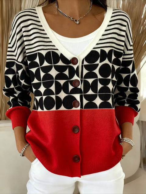 Cardigan à capuche tricoté boutonné veste automne et hiver nouveau m303072