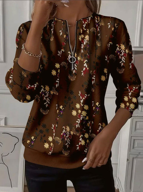Printed shoulder sleeves long sleeves womanizer m302028