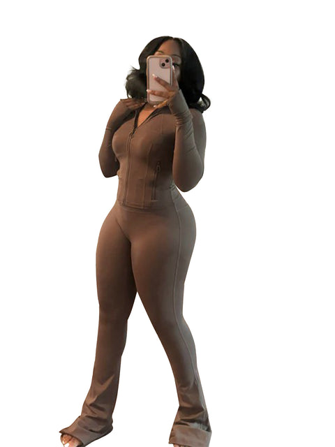 sports and leisure women's clothing, sexy tight-fitting long-sleeved micro-speaker two-piece set m301817