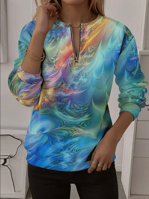 Printed shoulder sleeves long sleeves womanizer m302028