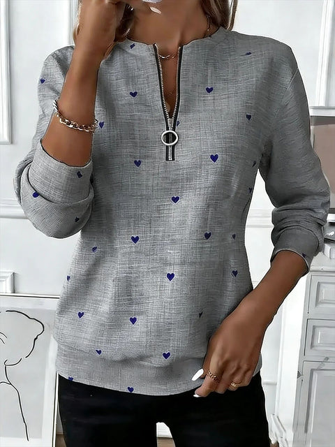 Printed shoulder sleeves long sleeves sweater m302295