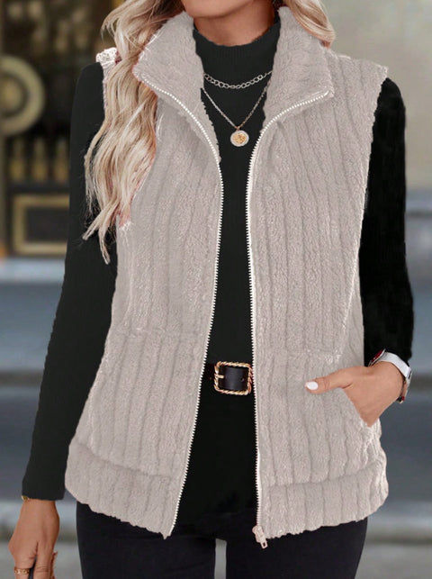Autumn and winter new fashion casual simple sleeveless versatile vest jacket m301921