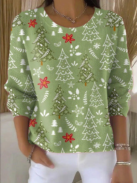 Knitted Women's Christmas Crew Neck Long Sleeve Pullover Women's m302124