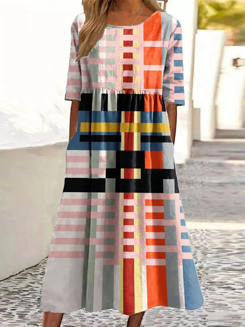 Fashion digital print big wide dress m302128