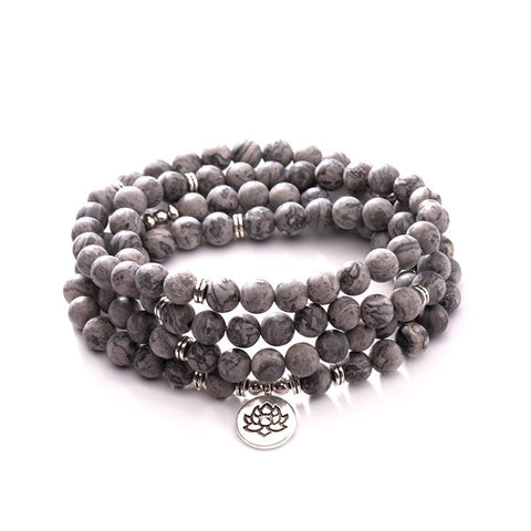 8Mm new Amazon bracelet 108 Buddha beads lotus multi-circle bracelet tree of life pendant item sweater chain m3331309