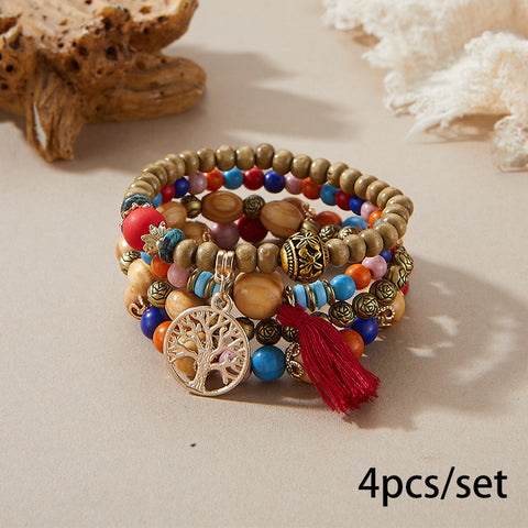New Bohemian Bracelet Creative Tassel Multi-layer Beaded Bracelet m3331286