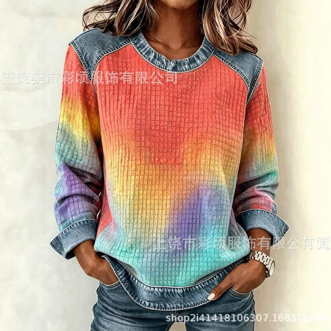 Crew neck loose sweater soft feel sweater FF303303