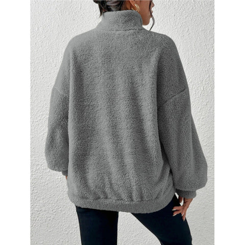 Autumn and winter European and American new products plush plush women's stand-up neck sweater casual top m301918