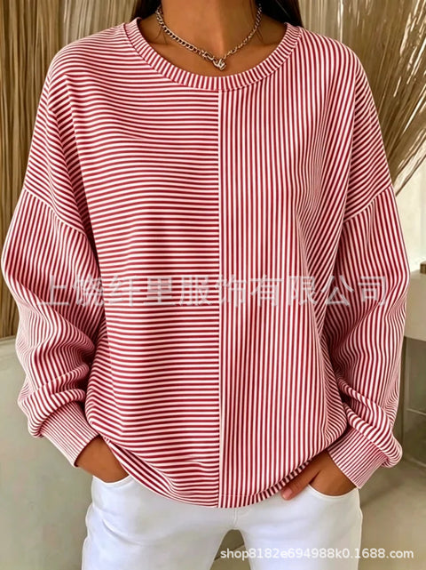 Printed Loose Casual Fashion Crew Neck Long Sleeve Women's Clothing FF303274