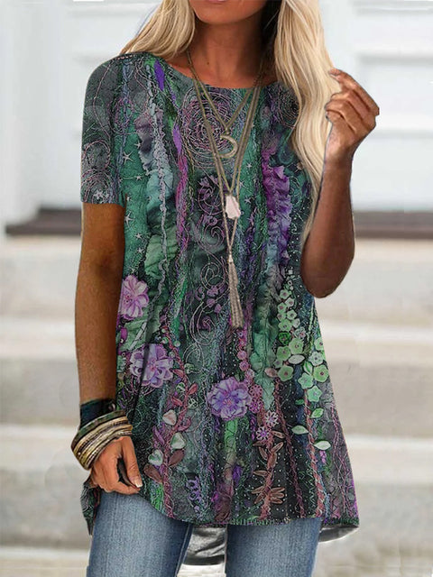 Short sleeved digital printed T-shirt m300119