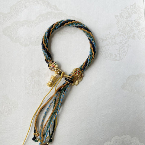 Hand-woven Tibetan hand rope Zakiram hand rope Green Tara fifth master thangka bracelet Tibetan hand rope female m3331256