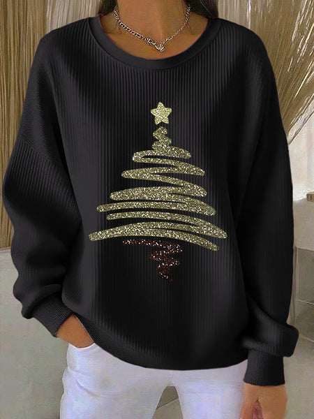 Knitted top snowflake christmas tree mix and match casual commuter sweater m302212