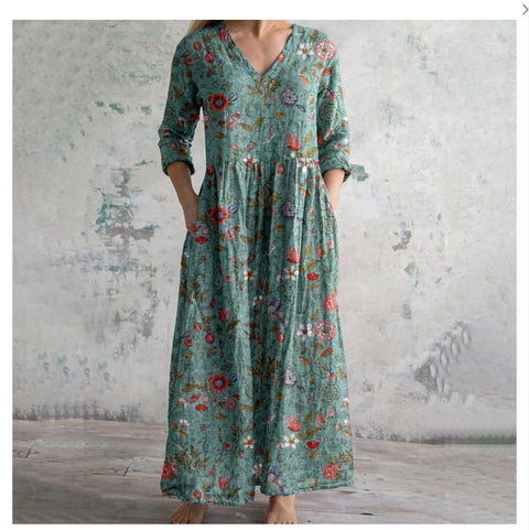 3D printing Amazon European and American summer casual loose long-sleeved dress m301729