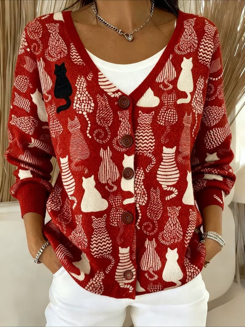 Cardigan à capuche tricoté boutonné veste automne et hiver nouveau m303072