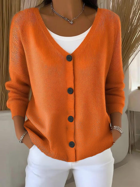 Imitation sweater women's European and American style new loose v-neck long-sleeved cardigan m301888