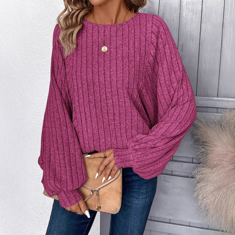 Autumn and Winter Comfortable Casual Pullover Batman Crew Neck Long Sleeve Knitted Top Lazy Women m301940