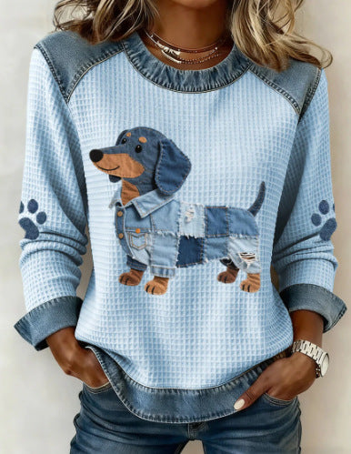 Women's printed women's crew neck sweater m302298