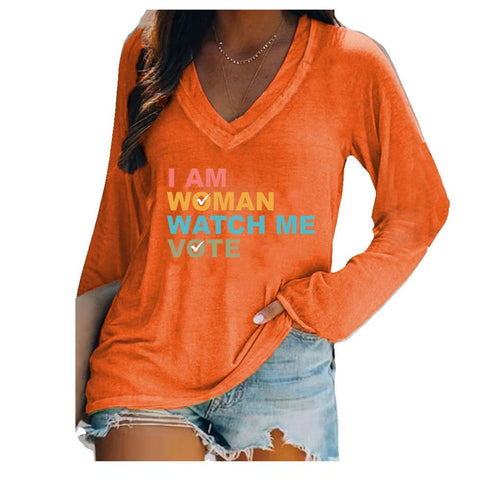 Women's V-neck long sleeve horror red graffiti 3D digital printing m301556