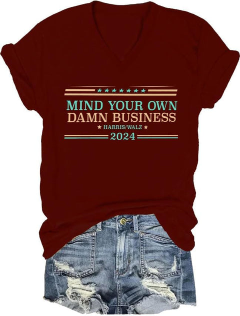 3D digital printing letter series women's V-neck short-sleeved T-shirt m301557