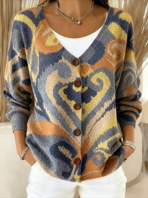 Cardigan à capuche tricoté boutonné veste automne et hiver nouveau m303072