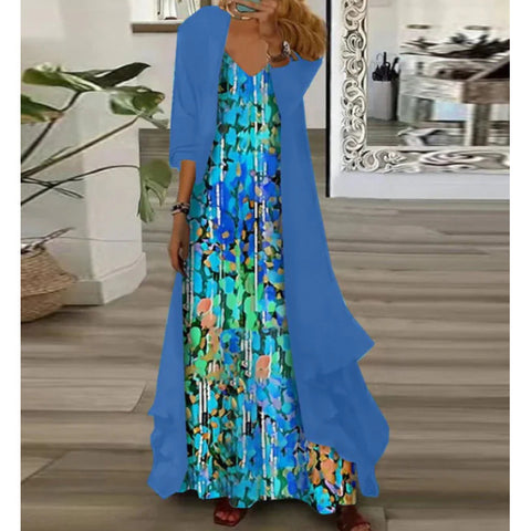 Women's inner dress two-piece floral print dress m302894
