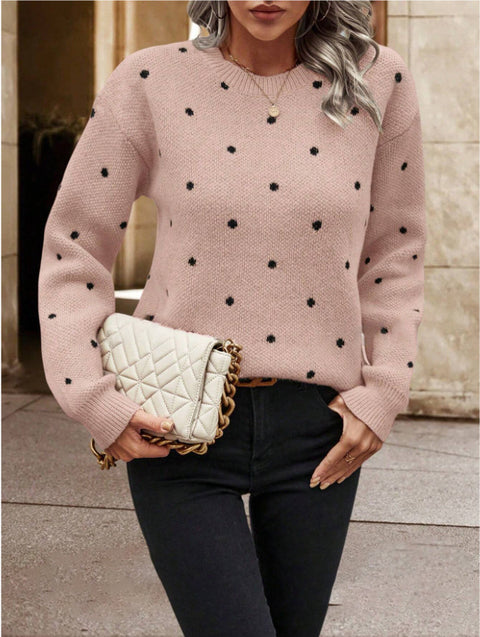 Women's sweater fashion crew neck long sleeve pullover sweater m302170