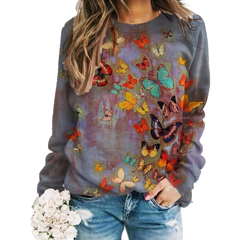 3D digital printing European and American women pullover casual urban shoulder plugs m302123