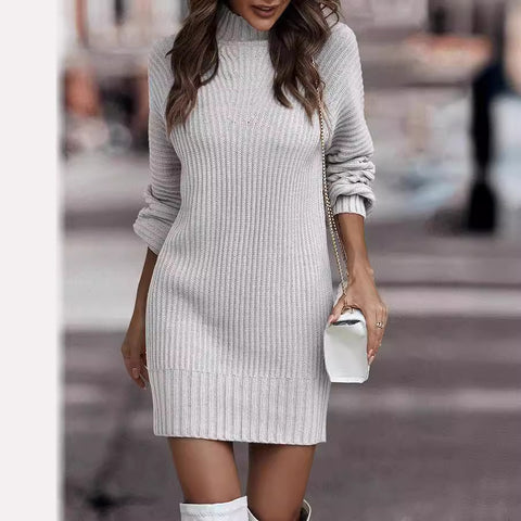 Net color long-sleeved fashion turtleneck sweater women's dress m300497