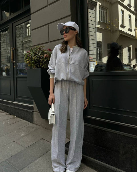 Winter velvet women's suit women's solid color sweater casual suit m301676