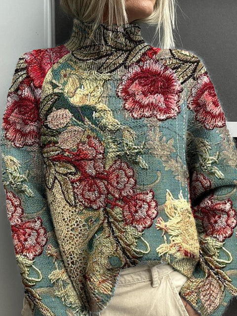 Christmas abstract print casual cape jacket cardigan sweater m302114